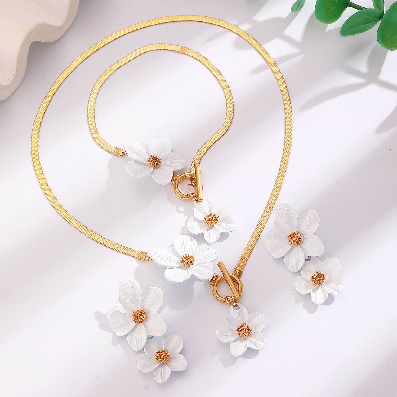 Flower Pendant on Gold Chain