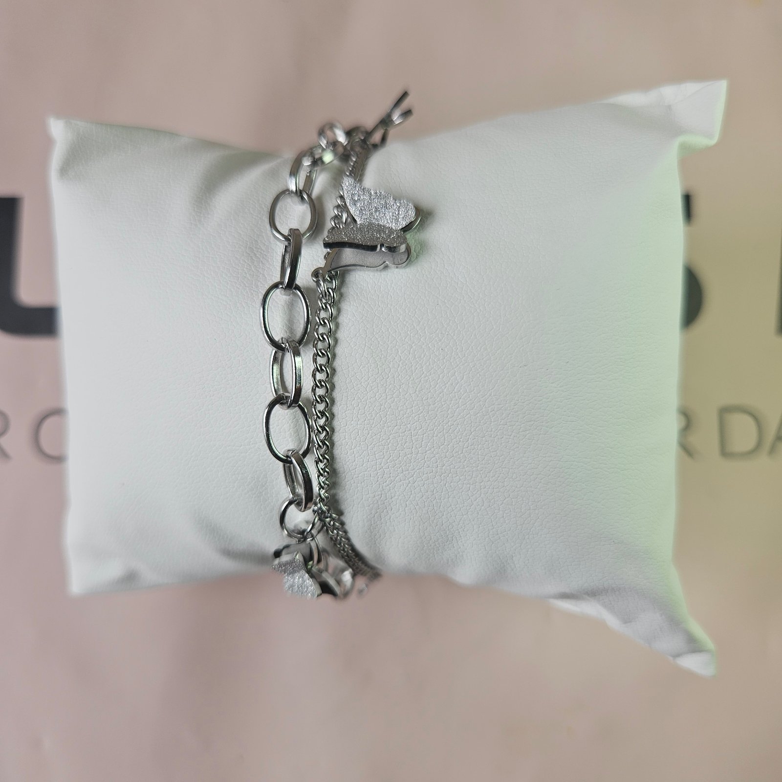 Butterfly Double Chain Bracelet