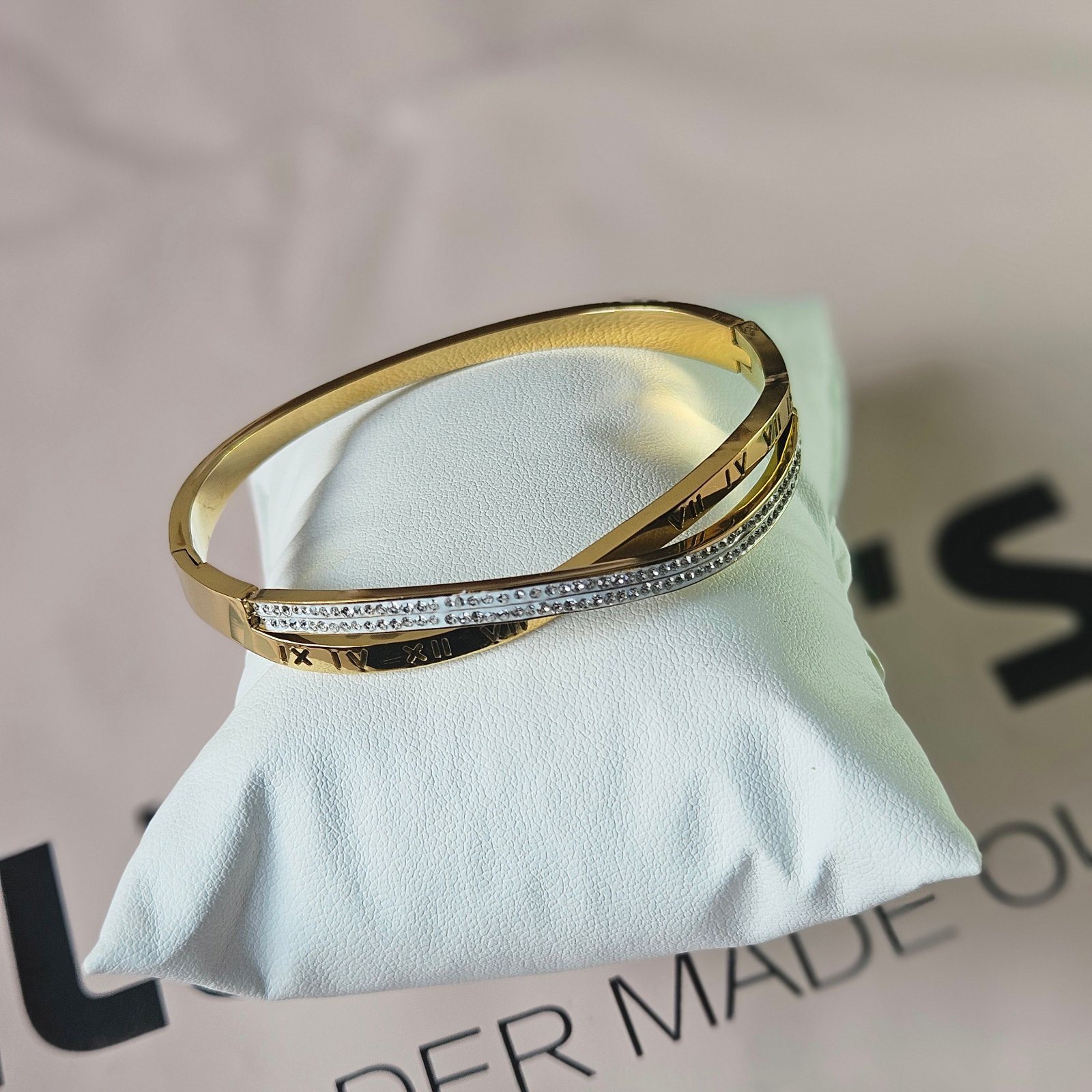 Roman Numerals Encrusted Bangle