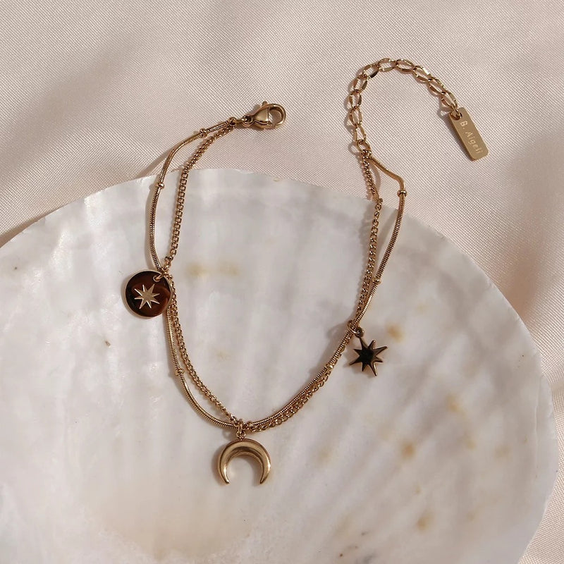 Moon and Star Charm Bracelet
