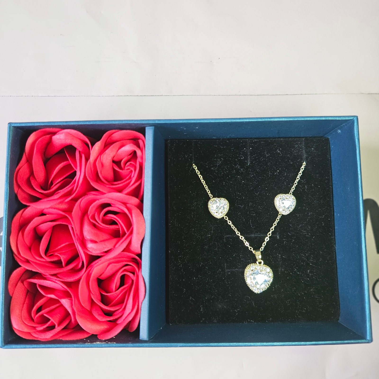 Crystal Heart Zirconia Studded Necklace