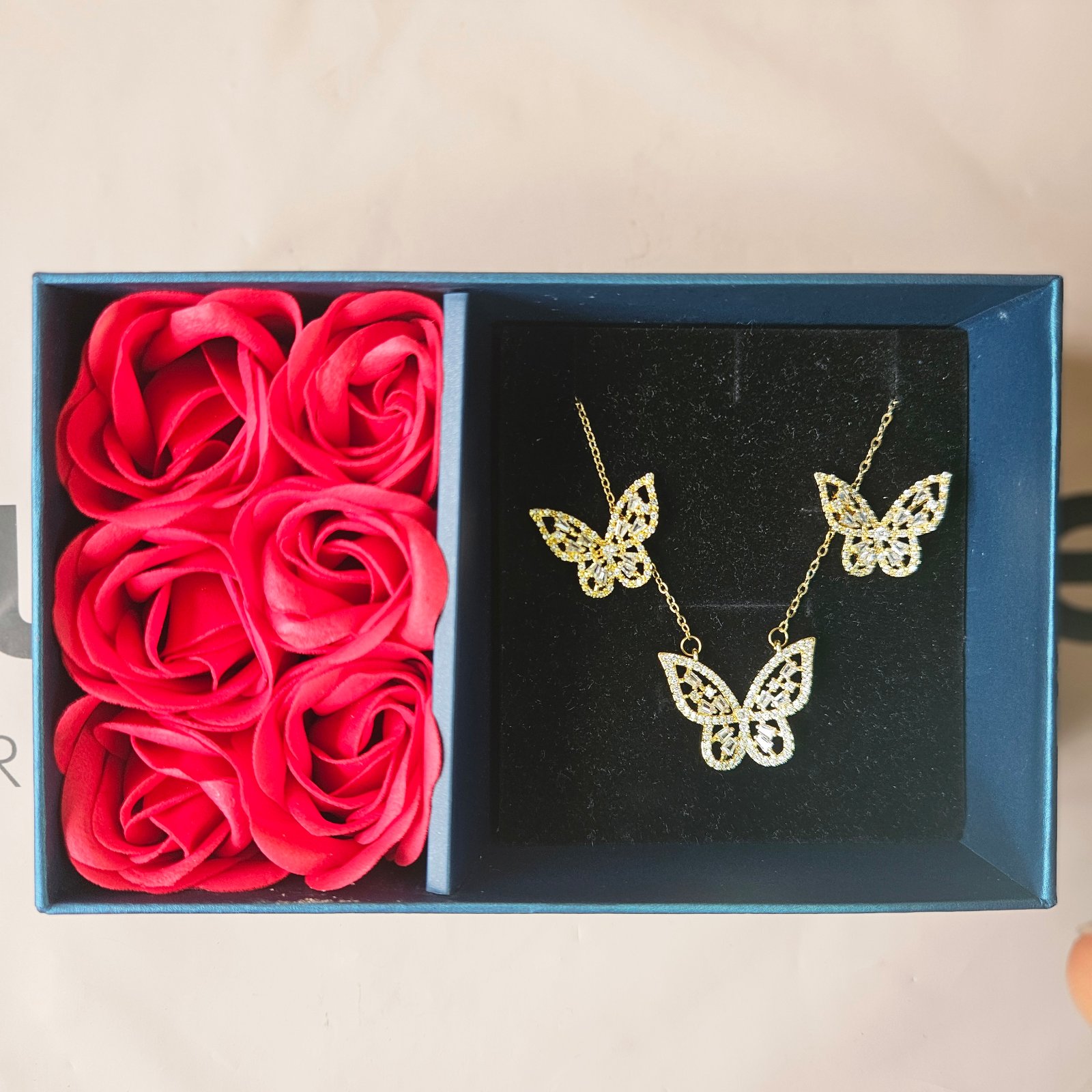 Bold Crystal Butterfly Studded Necklace