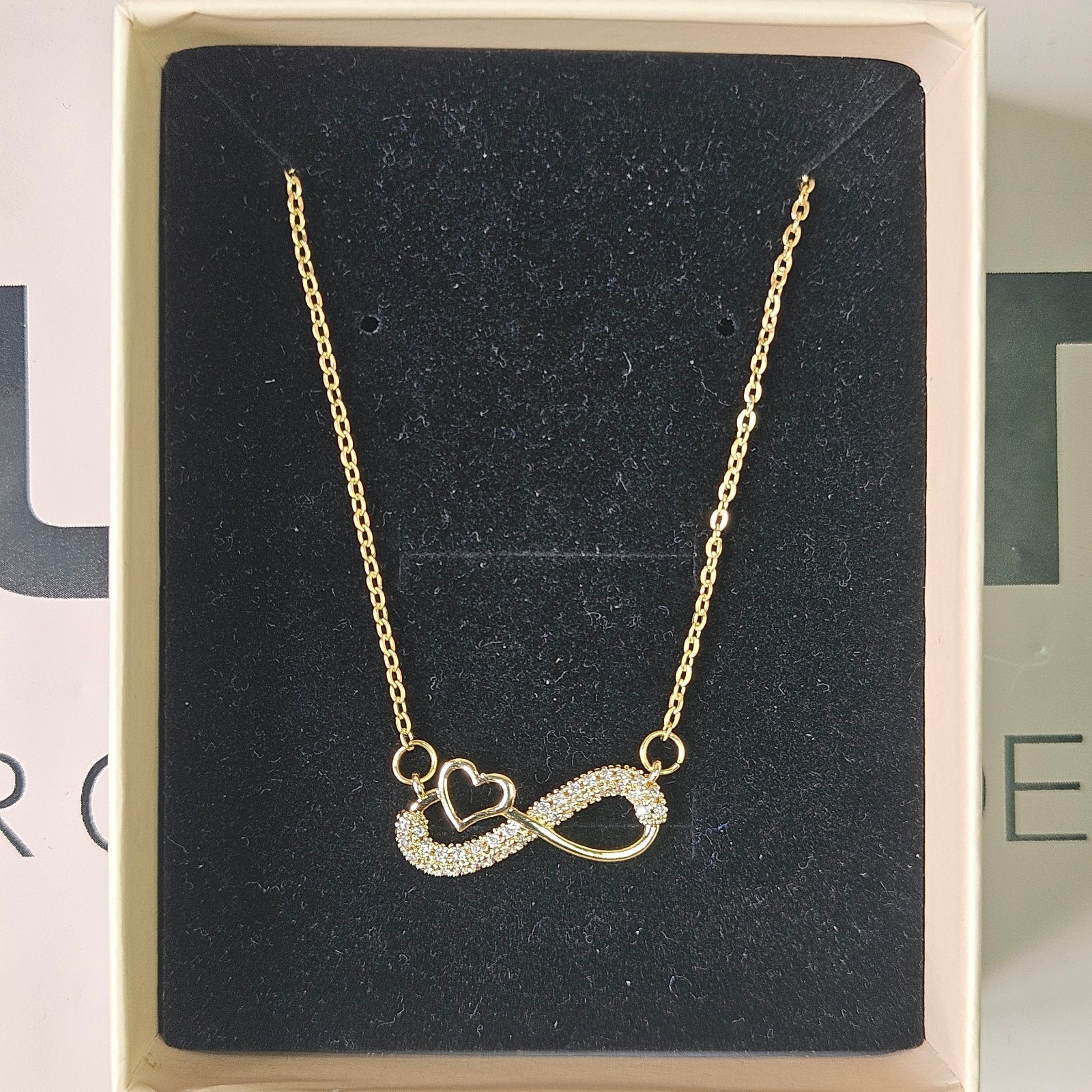 Hollow Heart Infinity Pendant Necklace