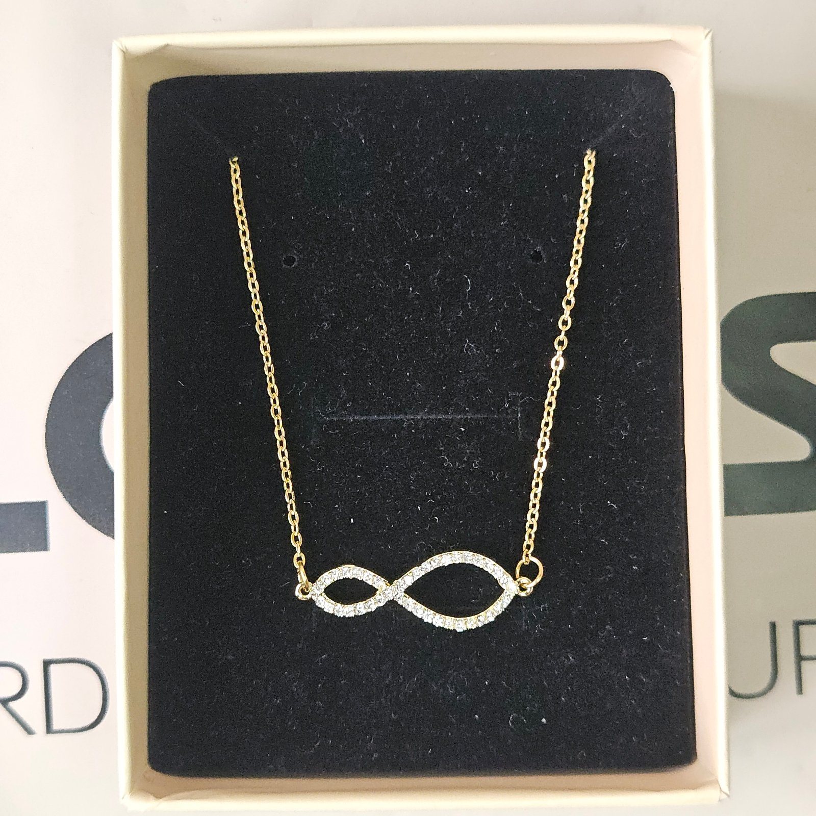 Studded Infinity Pendant Necklace