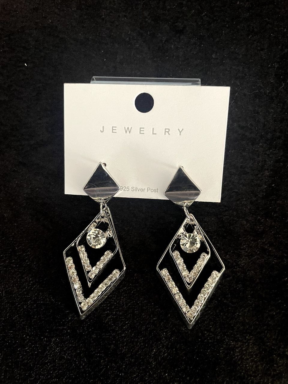 Silver Dangling Rhombus Earring