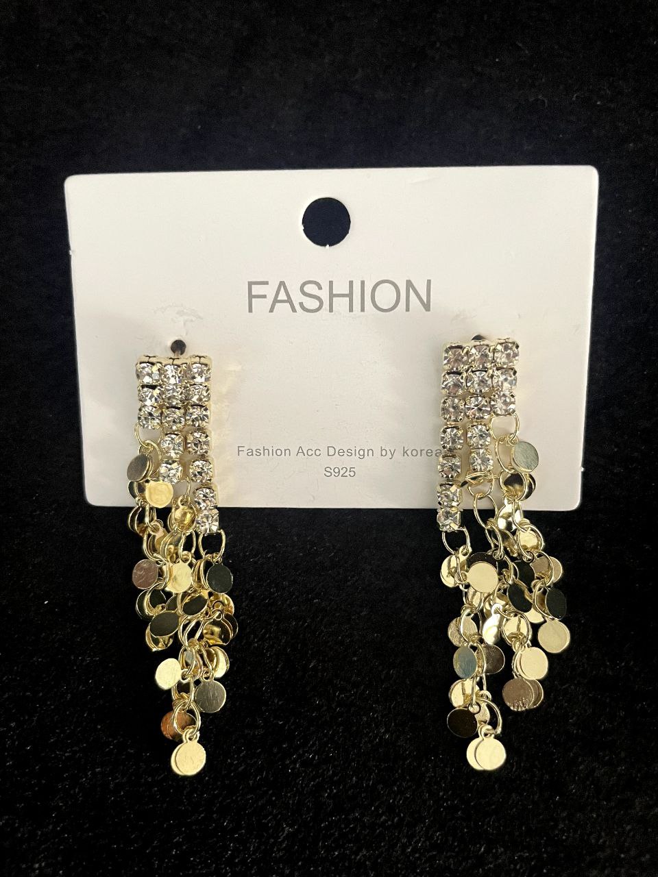 Gold Sequin Tassel Earrings